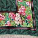 Oscar de la Renta  Vintage Square Silk Scarf Pink Floral Green Retro Designer Photo 1