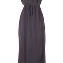 Everly  Maxi Dress Grey Sleeveless Ruffle V-Neck Faux Wrap Waist Tie Women’s XS Photo 9