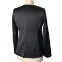 Frame  Womens Size 0 Black Silk Satin Blazer No Lapel Edgy Details Style lwot0083 Photo 13