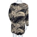 JM Collection  Shirt Womens Large Black Tan Geometric Casual Work Slinky Travel Photo 3