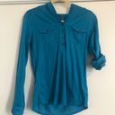 Marmot Womens Blue Laura Long Sleeve V Neck t-shirt Henley Hoodie pullover Photo 8