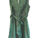 BB Dakota  Green and White Striped V Neck Dress With Belt Size 4 B43‎ Photo 0