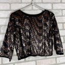 Endless Rose  Black and Gold Sequin Crop Top Size S Photo 1