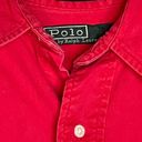 Polo VTG  Ralph Lauren Womens Shirt Size Large Button Front Red Compass Evergreen Photo 2