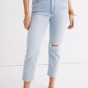 Madewell $138  Mid-Rise Classic Straight Jeans in Wellingford Wash: Knee-Rip 29 Photo 3