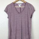 Nordstrom  Signature Women’s Small 100% Linen Striped Top Short Sleeves Photo 0