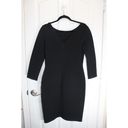 St. John Boutiques Women's SZ 8 Ribbed Knit Dress 3/4 Sleeves Black Stretch Photo 3