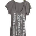 Garnet Hill  Gray  Embroidered blouse XS Photo 0