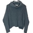 The Moon  & Madison Blue-Gray Plush Cowl Neck Knit Sweater Photo 0