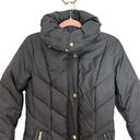 Cole Haan  Signature Black Down Midi Length Puffer Coat XS Classic Minimalist Photo 3