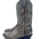 Justin Boots Justin Calimero Graphite Bomber Gray Blue Leather Western Boots Women’s Size 7.5 Photo 4