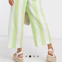 Moon River  Button Front Culottes Green & White Vertical Stripes NWT Sz XS Linen Photo 10