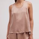 Mulberry Lunya Washable  Silk Split Back Tank Top in Otium Tan Pajamas Lounge Photo 2