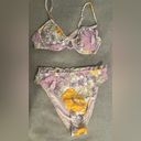 Cupshe NWT  Bikini Set High Waisted Push Up Cheeky Drawstring Lavendar size L Photo 2