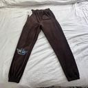 Boys Lie “only time will tell” brown velour velvet graphic jogger sweat pants M Photo 10