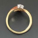 Vintage 18K HGE Gold plated Clear Stone Fan Ring Size 7 Photo 2