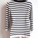 August Silk  vintage pearl striped 3/4 sleeve scoop neck pullover sweater small Photo 2