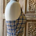 Arizona Jean Company Arizona Blue Tan Plaid Button Up Halter Top Size Small Photo 3