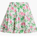 Hill House NWT  The Paz Skirt in Pink Roses Linen Mini Photo 1