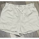 Laundry by Shelli Segal Laundry Safari Beige Beach  Linen Drawstring Shorts Paper bag Waist High Rise XL Photo 9