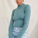 Forever 21 NWT  Teal Fitted Sweater-Knit Crop Top Sz. M Photo 3