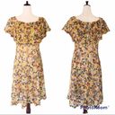 Alex Marie  Off The Shoulder Lace Midi Dress Floral Print Yellow Size 2 NWOT Photo 1