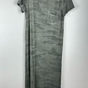 Splendid  Women’s Camo Maxi T-Shirt Dress with Pocket Size S Green Cotton Blend Photo 0