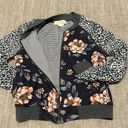 Saltwater Luxe  gray/cream/peach floral bomber jacket Sz S Photo 2