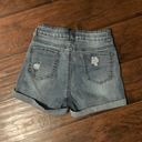 Savvy Blue  High Waisted Jean Shorts Photo 1