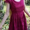 Flying Tomato  Short Sleeve Red Lace Eyelet Dress. Size Large NWT Photo 0