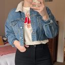 Forever 21 Cropped Fur Collar Jean Jacket Photo 0