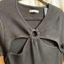 Abercrombie & Fitch  black o-ring cutout ribbed long sleeve sweater bodysuit, XL Photo 1