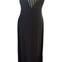 Cache  SZ M Black Studded Formal Evening Knit Stretch Maxi Gown Dress Homecoming Photo 0