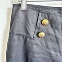 Lafayette 148  NY | Black Linen Wide Leg Sailor Button Trouser Pants | Size 2 Photo 5