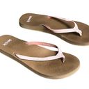 Sanuk  Flip Flop Sandals 9 Pink Tan Yoga Mat Footbed Comfort Casual Summer Beach Photo 3