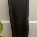 Naked Wardrobe Black Satin Maxi Skirt with Side Slit Small Photo 2