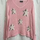 Wooden Ships  Pink Gray White Star Sweater Size S/M Photo 0