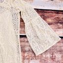 American Eagle  Lace Bell Sleeve Mini Dress‎ Medium Cream Geometric Keyhole Back Photo 3