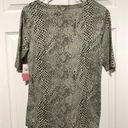 Isaac Mizrahi NWT  New York Pima Cotton Women’s Printed Elbow Sleeve Top Small Photo 3