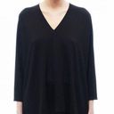 The Row  Sandile Long-Sleeve Viscose Silk Stretch Trapeze Top Black Photo 0