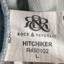 Rock & Republic  Bleached Hitchiker Denim Aztec Distressed Jean Jacket Large Photo 9