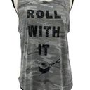 Grayson Threads  Women’s Camo "Roll With It" Sushi Graphic Tank Top Size L Photo 0