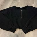 Good American  Cropped Quarter Zip Sweatshirt Size 1/Small Photo 0