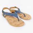 Kork-Ease KORKS Slate Blue Skylar Comfort Sandal Toe-Post Buckle Vegan Nubuck Women's 8 Photo 1