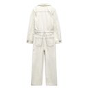 ZARA  Denim Coverall Utility Jumpsuit Small In Cream NWT Photo 4