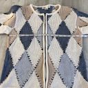 Dress Barn Vintage  90s Knitted Zip Up Long Sleeve Argyle Sweater Size: Small Photo 11