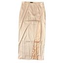 Naked Wardrobe NWOT  Satin Cream The High Gloss Slit Skirt Photo 4