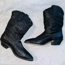 Dingo  Leather Black Boots Steel Toe Detail Sz 8 Photo 0