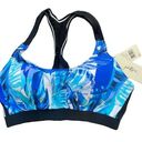 Gottex  Free Sport SZ 36D Racerback Swim Bikini Top Padded Molded Lined Blue New Photo 0