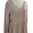 Sim & Sam  Women Large Crop Top Long Sleeve Spring Peach Gray Leopard #13-56P Photo 0